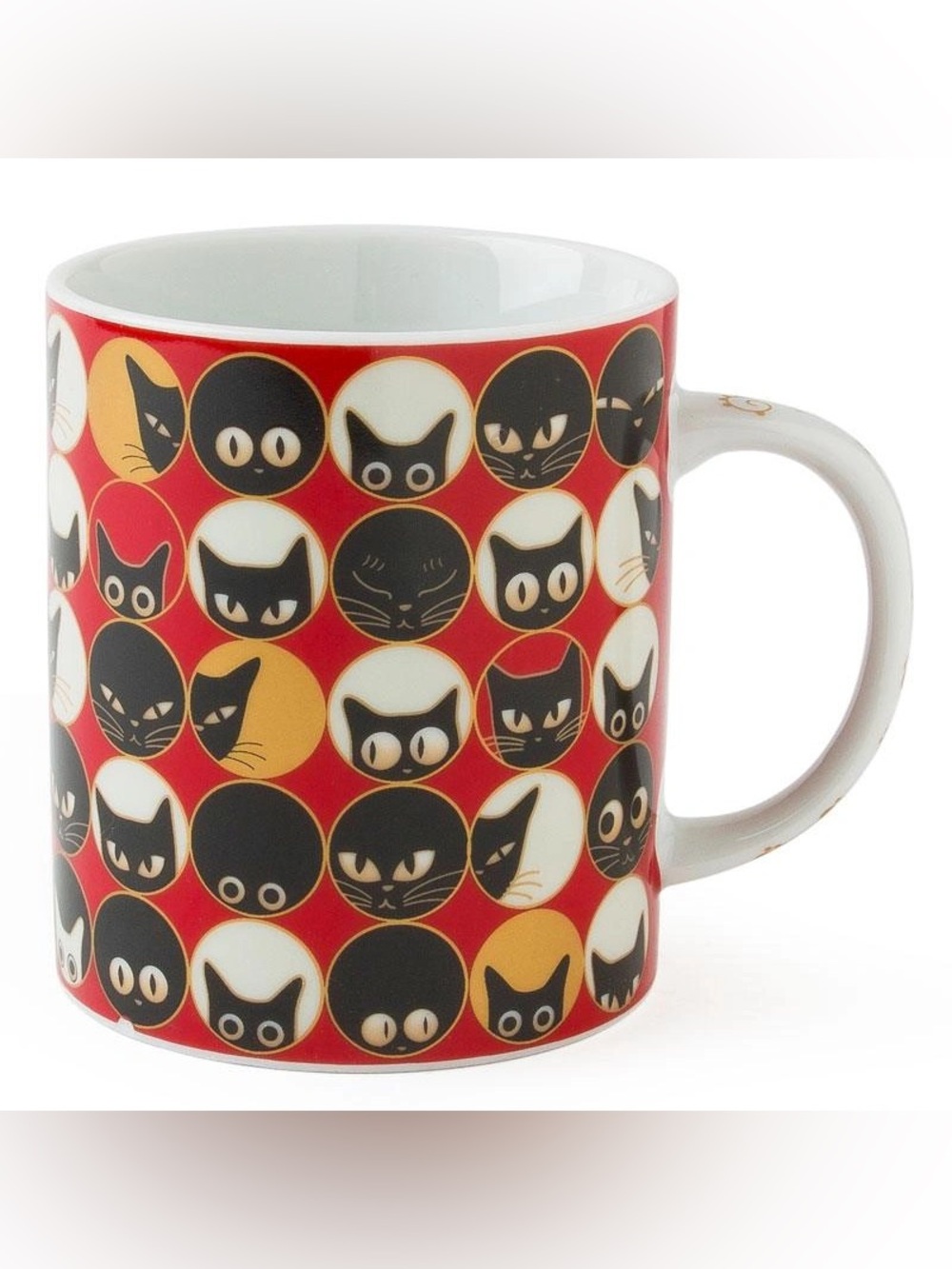 Red Cat Pattern Ceramic Mug